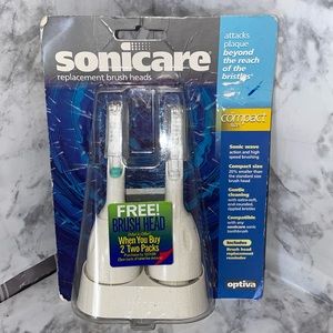 Pack of 2 Sonicare Replacement Brush Heads Optiva Compact Size CH-2 New (a)